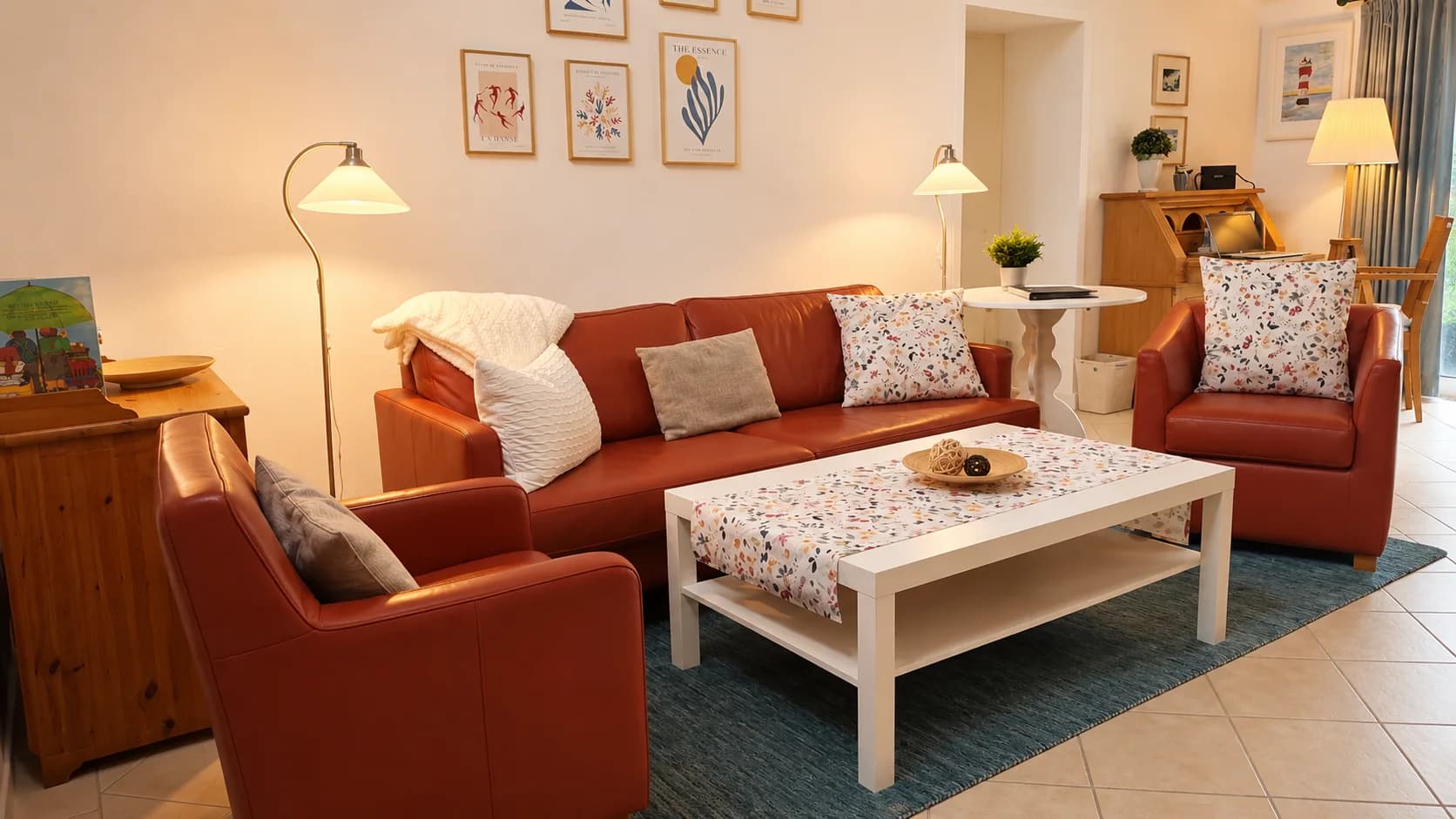 Wohnzimmer im Ferienhaus Lammertshörn